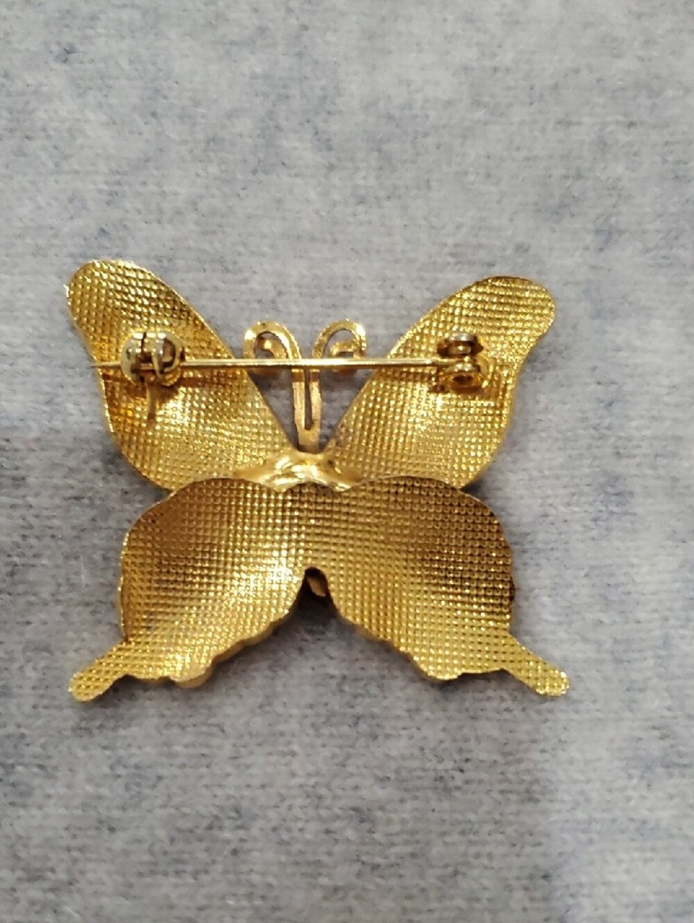 Vintage Bundle Enamel Cloisonne Butterfly Brooch, Scarf Clip, Rose Pin - Picture 4 of 9